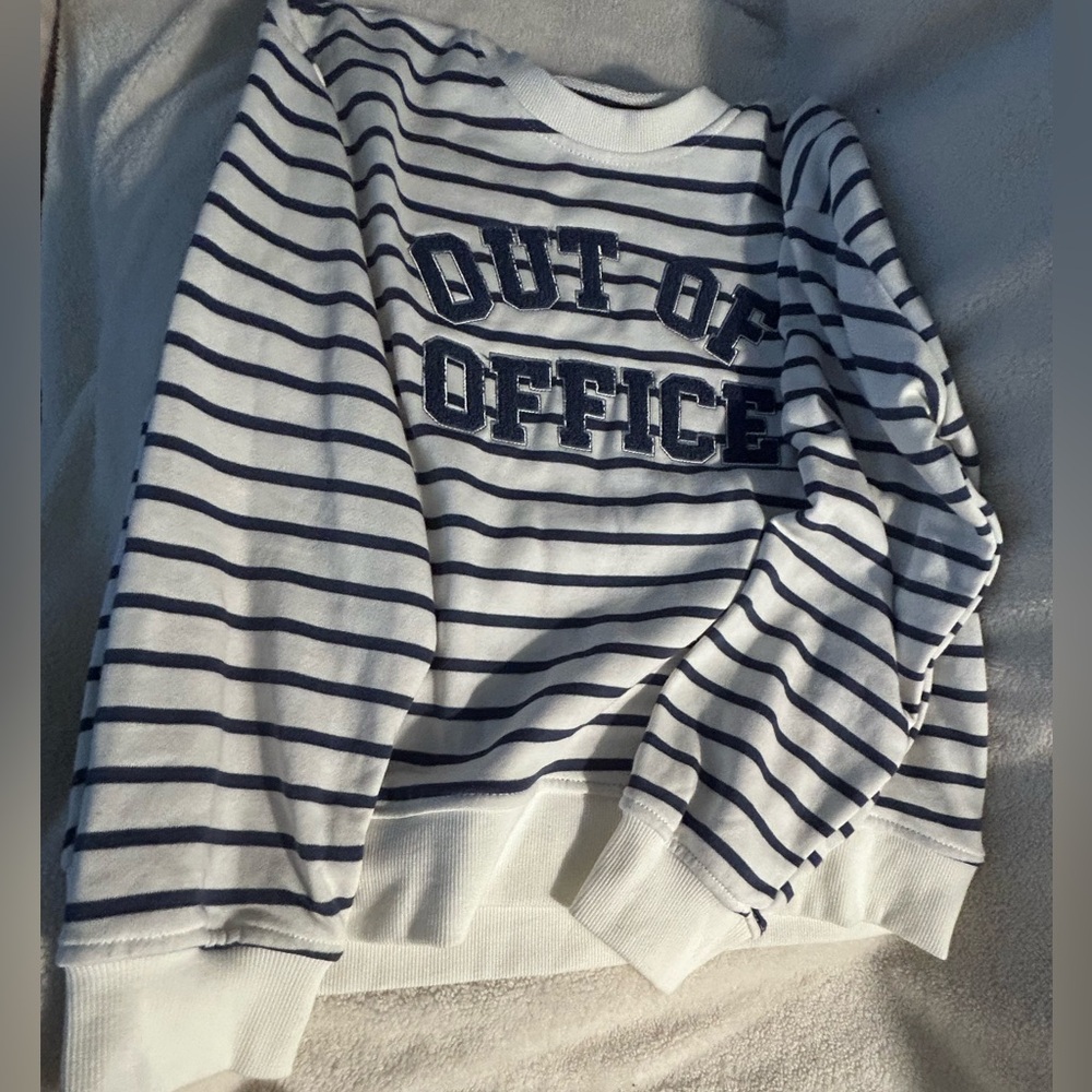 C&C California Navy and White Striped Top